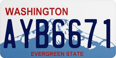 WA license plate AYB6671