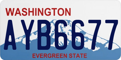 WA license plate AYB6677