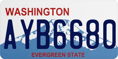 WA license plate AYB6680