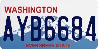 WA license plate AYB6684