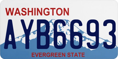 WA license plate AYB6693