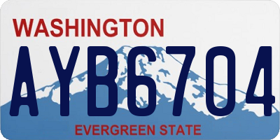 WA license plate AYB6704