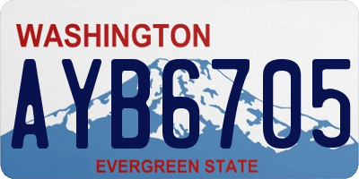 WA license plate AYB6705