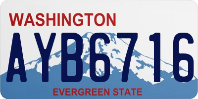 WA license plate AYB6716