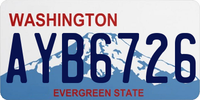 WA license plate AYB6726