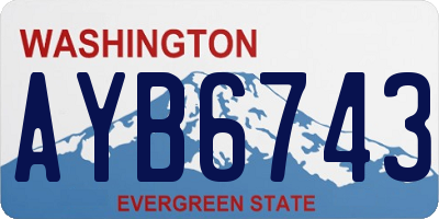 WA license plate AYB6743