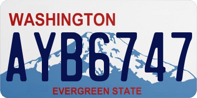 WA license plate AYB6747