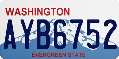 WA license plate AYB6752