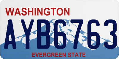 WA license plate AYB6763