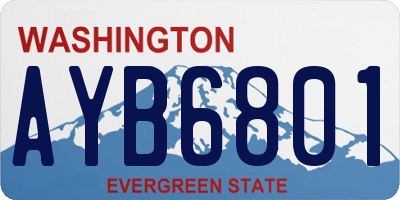 WA license plate AYB6801