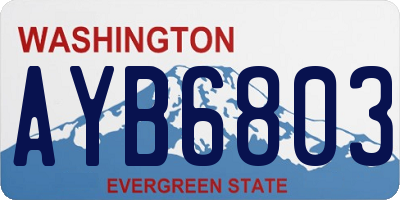 WA license plate AYB6803
