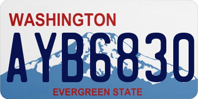WA license plate AYB6830