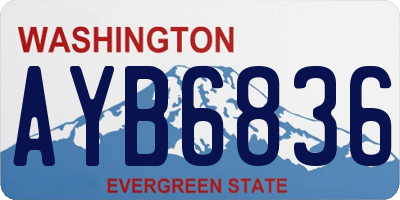 WA license plate AYB6836