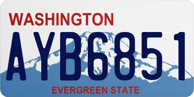 WA license plate AYB6851