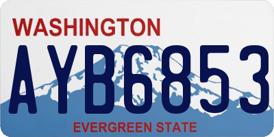 WA license plate AYB6853