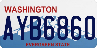 WA license plate AYB6860