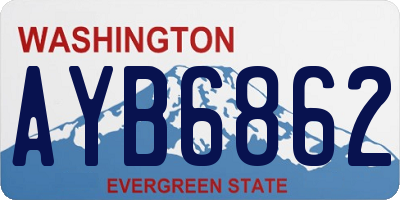 WA license plate AYB6862