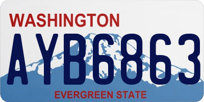 WA license plate AYB6863