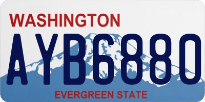 WA license plate AYB6880