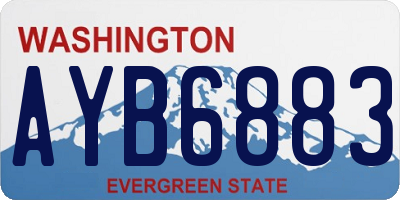 WA license plate AYB6883