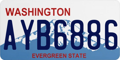 WA license plate AYB6886
