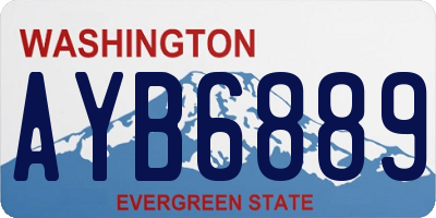 WA license plate AYB6889