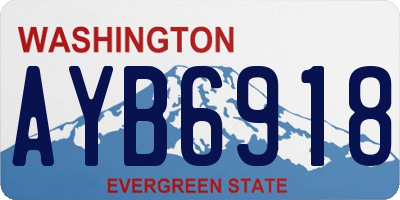 WA license plate AYB6918