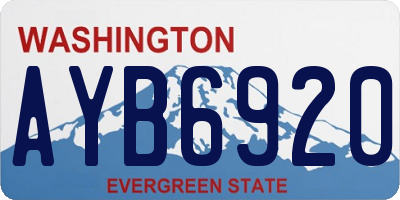 WA license plate AYB6920