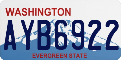 WA license plate AYB6922