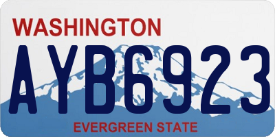 WA license plate AYB6923