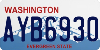 WA license plate AYB6930