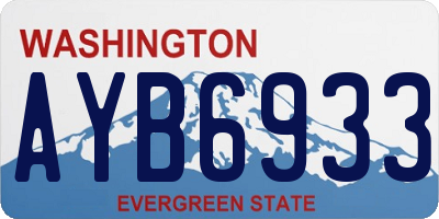 WA license plate AYB6933