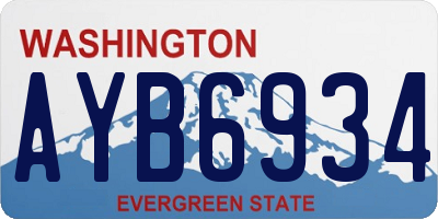WA license plate AYB6934