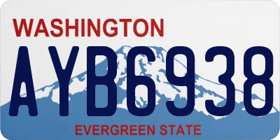 WA license plate AYB6938