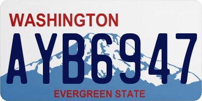 WA license plate AYB6947