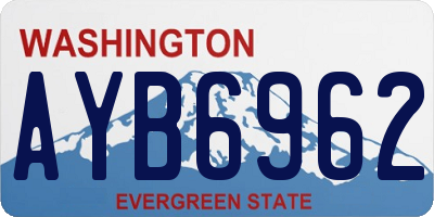 WA license plate AYB6962
