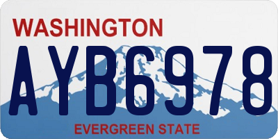 WA license plate AYB6978