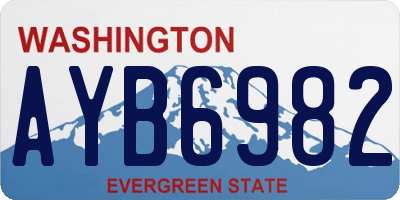 WA license plate AYB6982