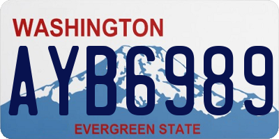 WA license plate AYB6989