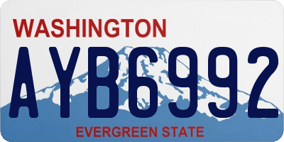 WA license plate AYB6992