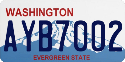 WA license plate AYB7002