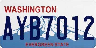 WA license plate AYB7012