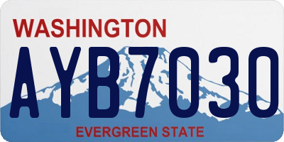 WA license plate AYB7030