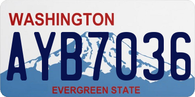 WA license plate AYB7036