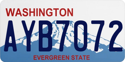 WA license plate AYB7072