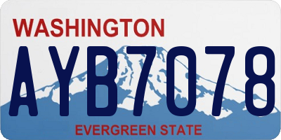 WA license plate AYB7078