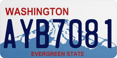 WA license plate AYB7081