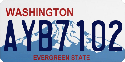 WA license plate AYB7102