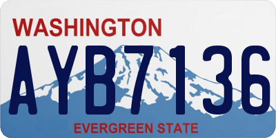WA license plate AYB7136