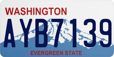 WA license plate AYB7139
